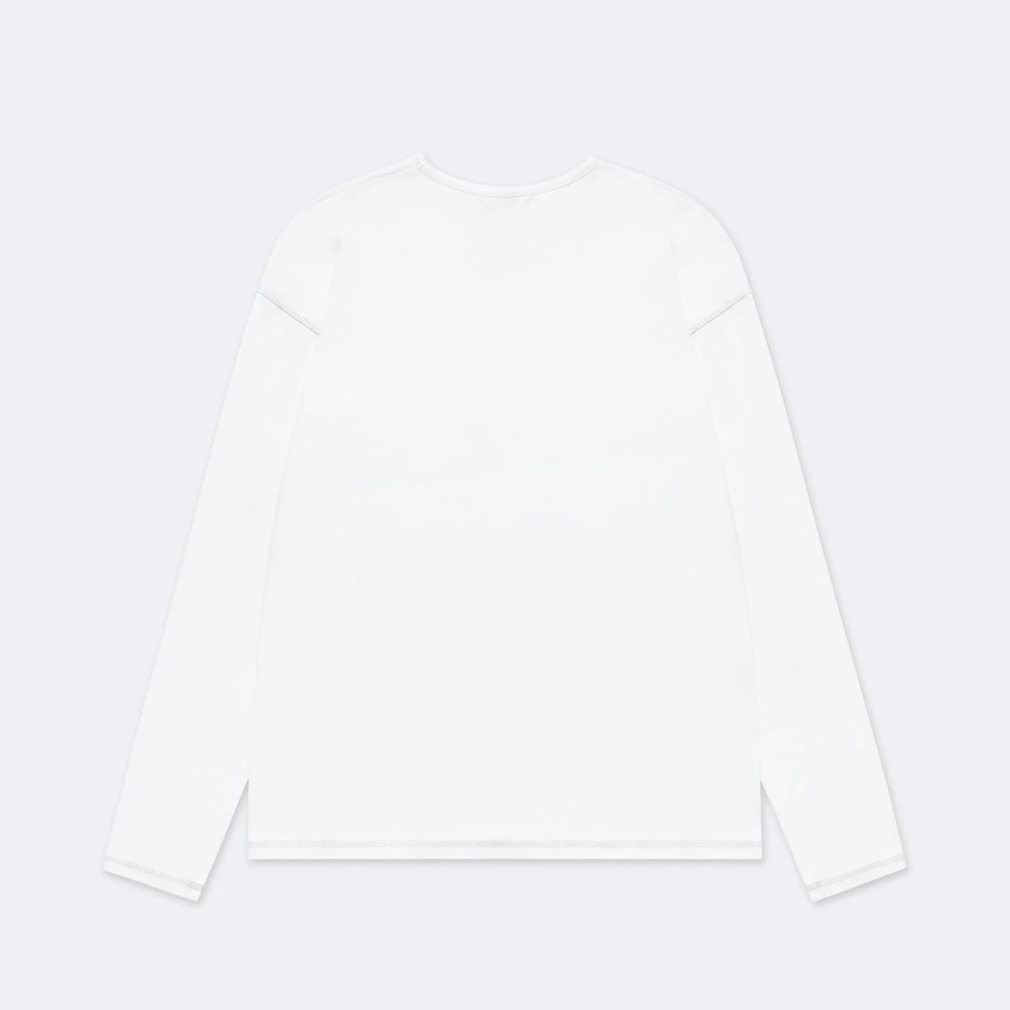 Heavy Rib Knit Long Sleeve Tee - White