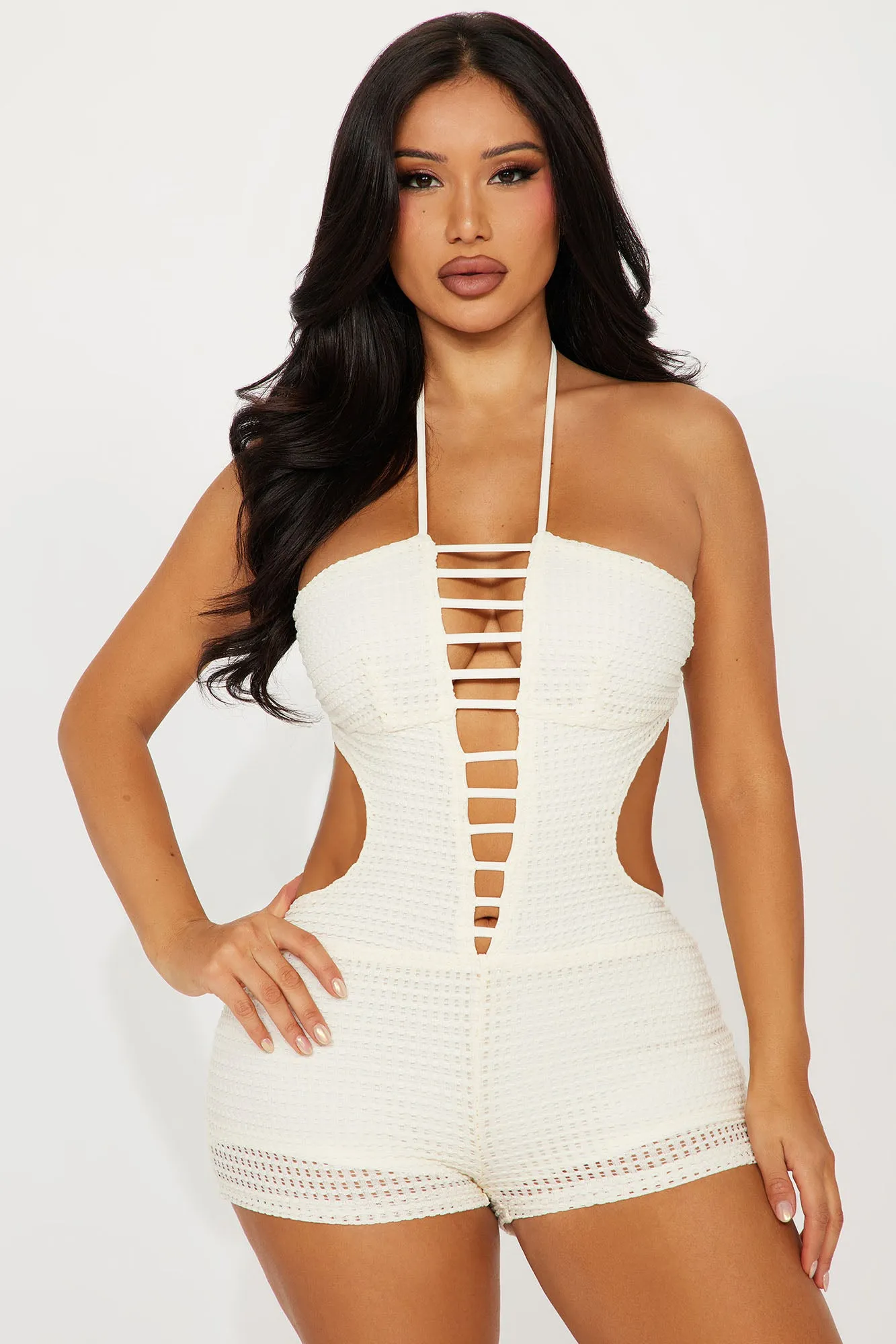 Island Dreaming Crochet Romper - Cream