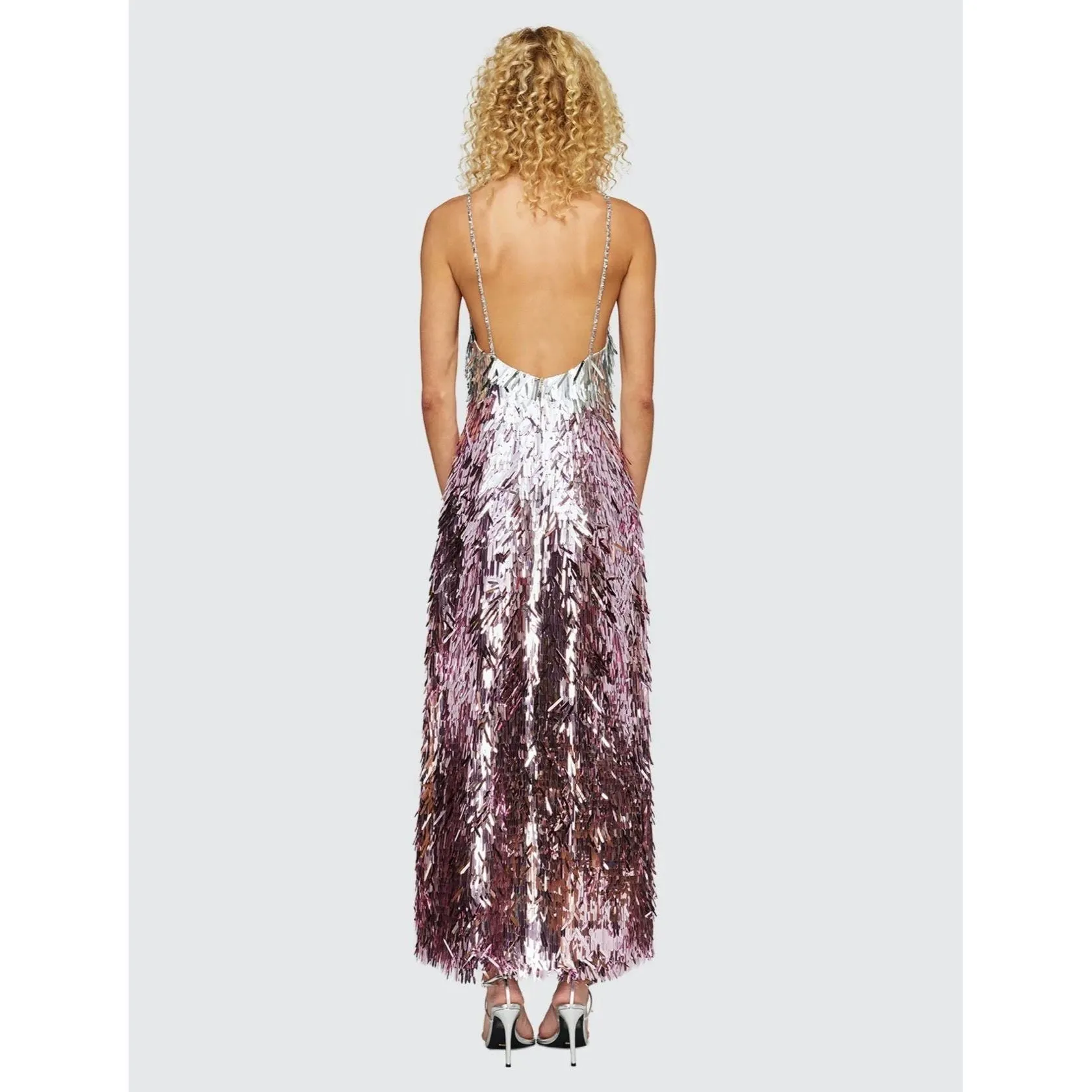 LEO LIN Taylor Sequin Lowback Maxi Dress