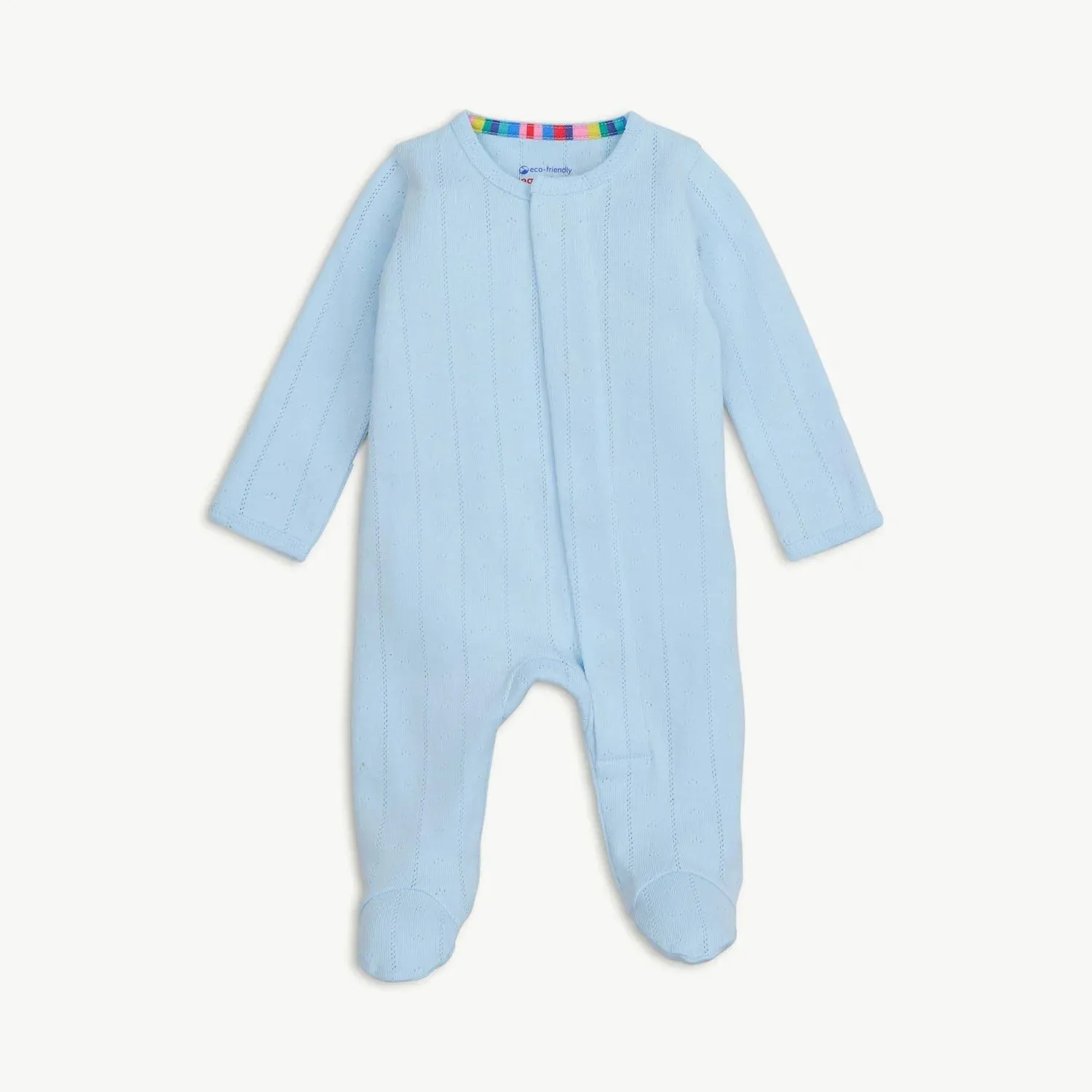 love lines blue organic cotton pointelle magnetic parent favorite footie