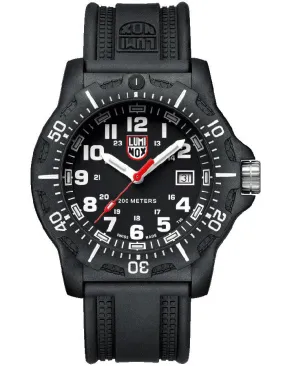 Luminox Mens Black Ops Carbon Watch - Black Case - White Accents - Rubber Strap