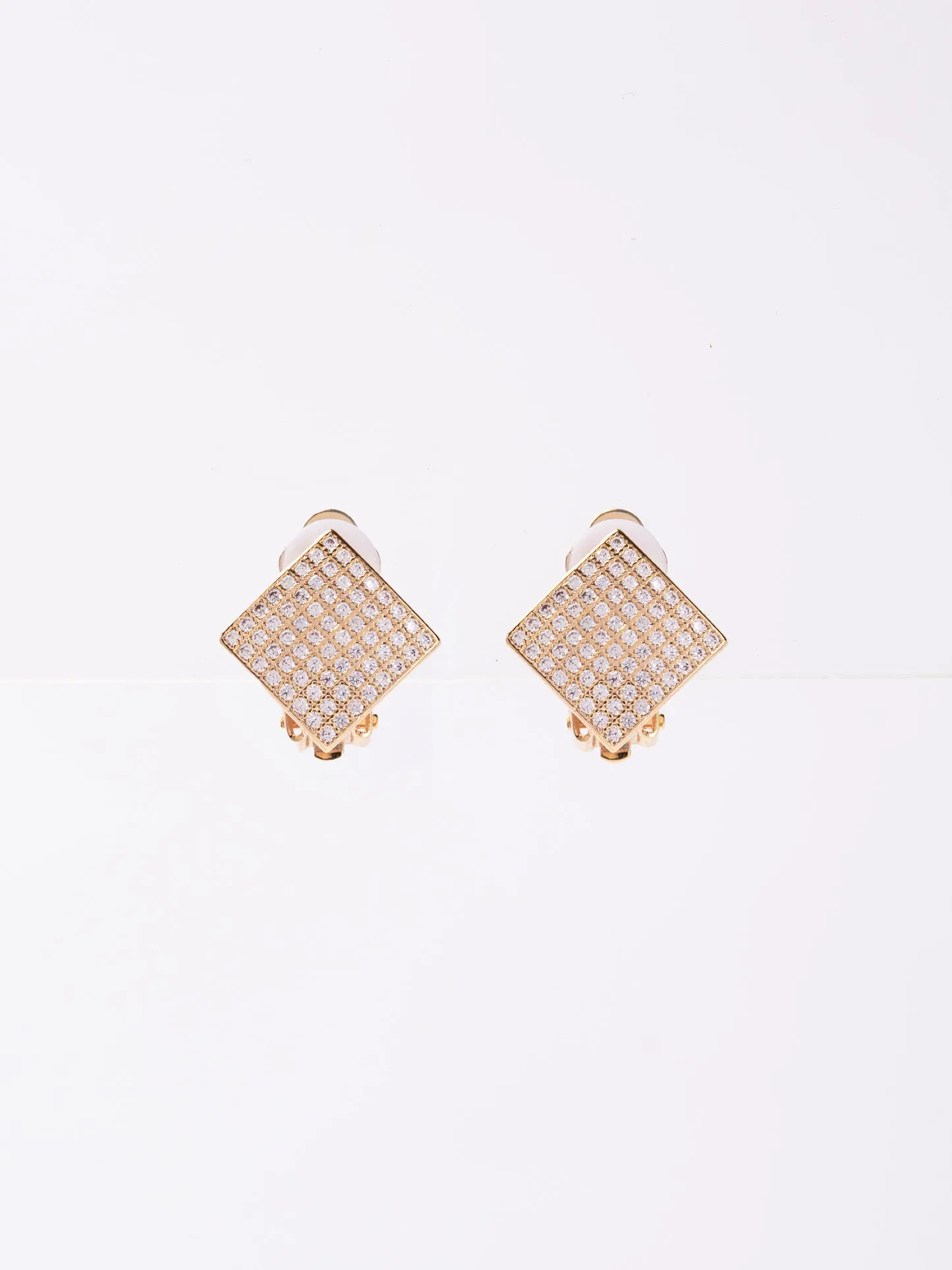 Luna Clip-On CZ Diamond Stud Earrings