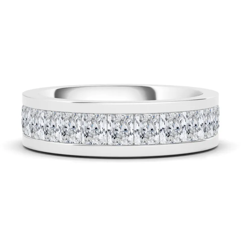 Men's Channel Set Radiant Cut Eternity Band