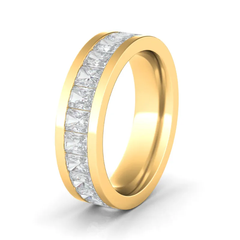 Men's Channel Set Radiant Cut Eternity Band