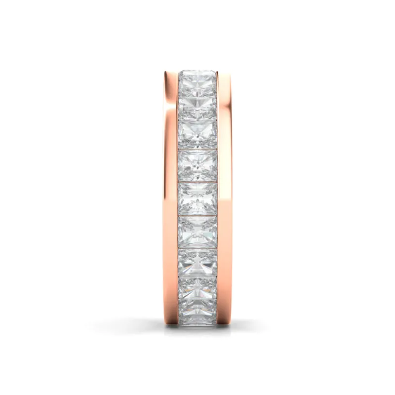 Men's Channel Set Radiant Cut Eternity Band