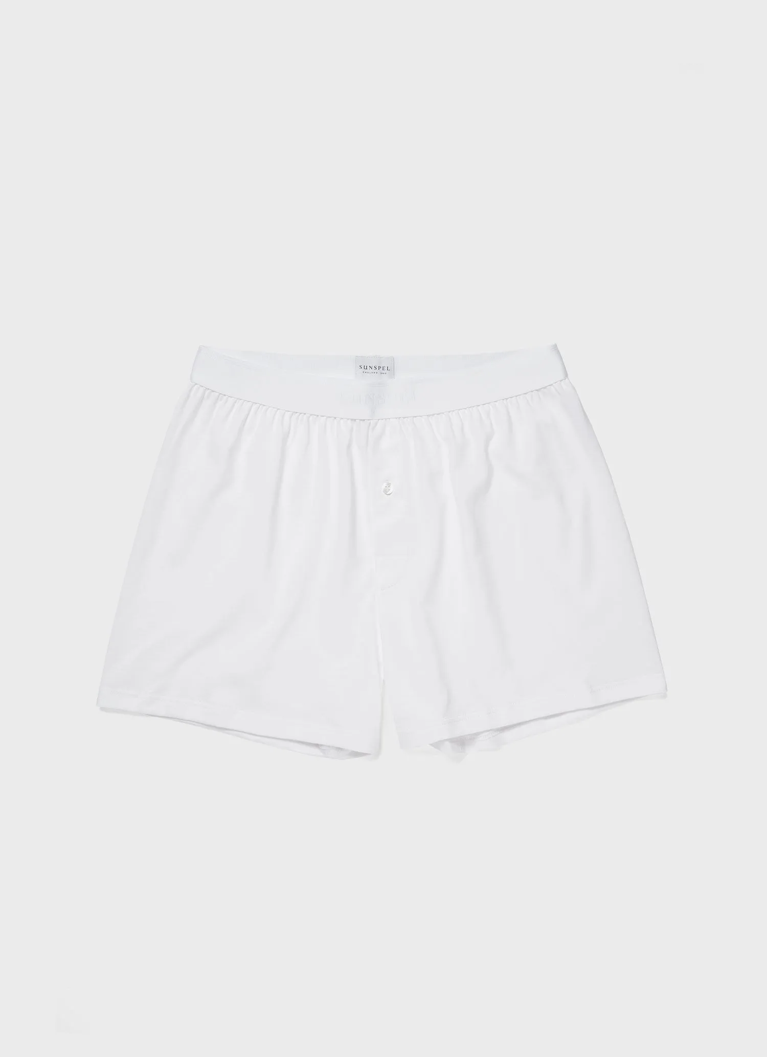 Men's Superfine Cotton One-Button Shorts in White