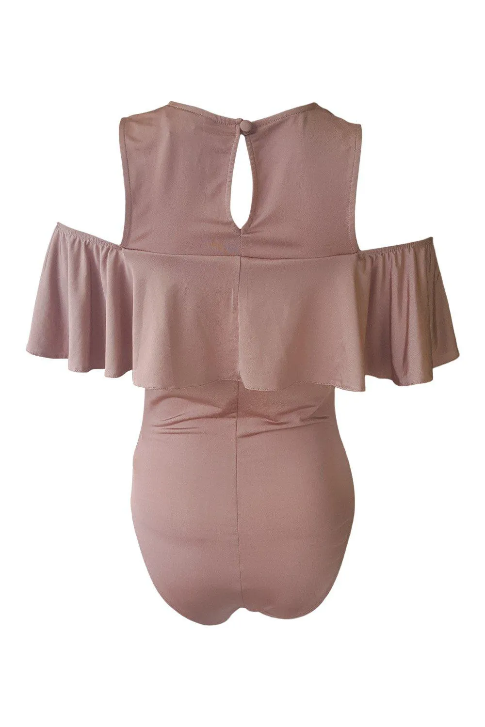 MISS SELFRIDGE Metallic Pink Cold Shoulder Body Suit (UK 10 | US 06)