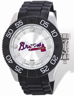 MLB Mens Atlanta Braves Beast Watch - Color Logo Dial - Rubber Strap