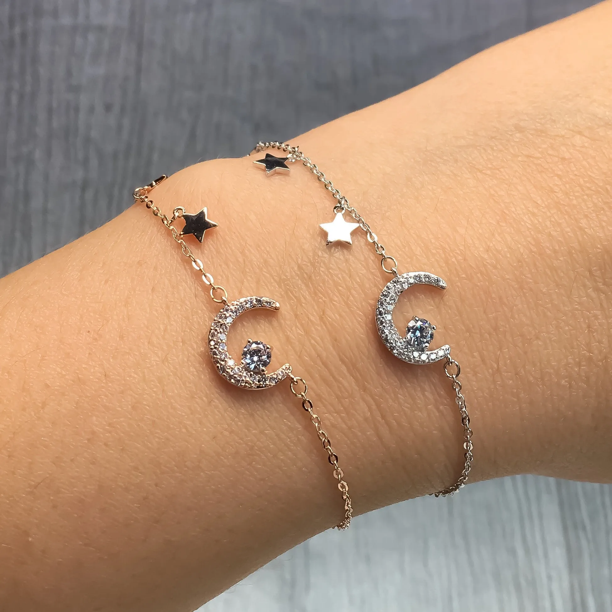 Moon and Stars Charm Bracelet