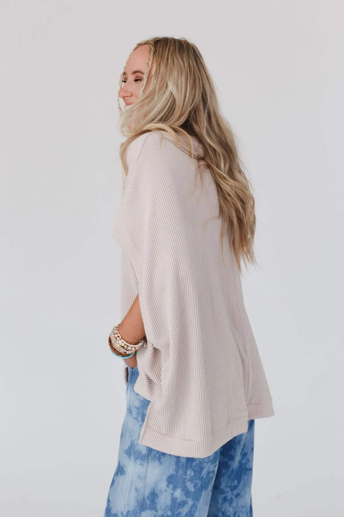 Moon Glow Texture Knit Top - Oat