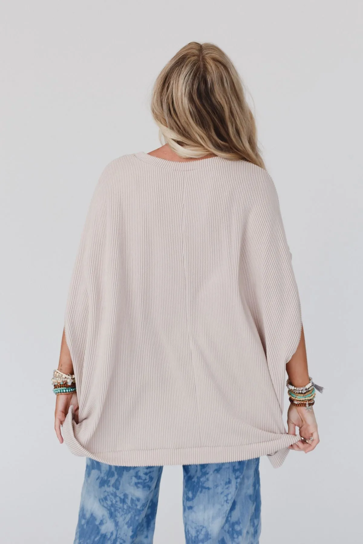 Moon Glow Texture Knit Top - Oat