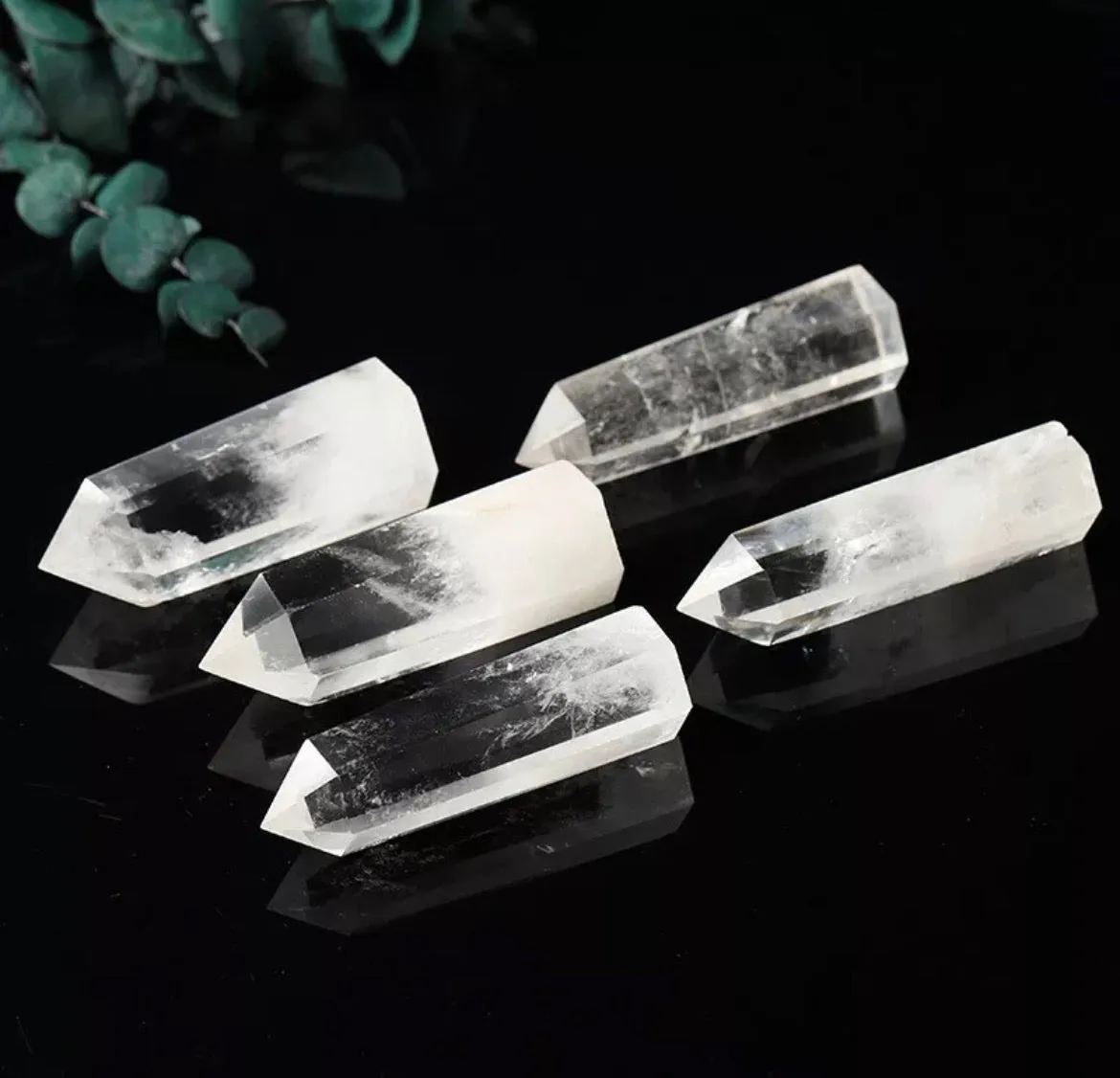 Natural Clear Quartz Crystal Point Wand Specimen Reiki Healing Stone