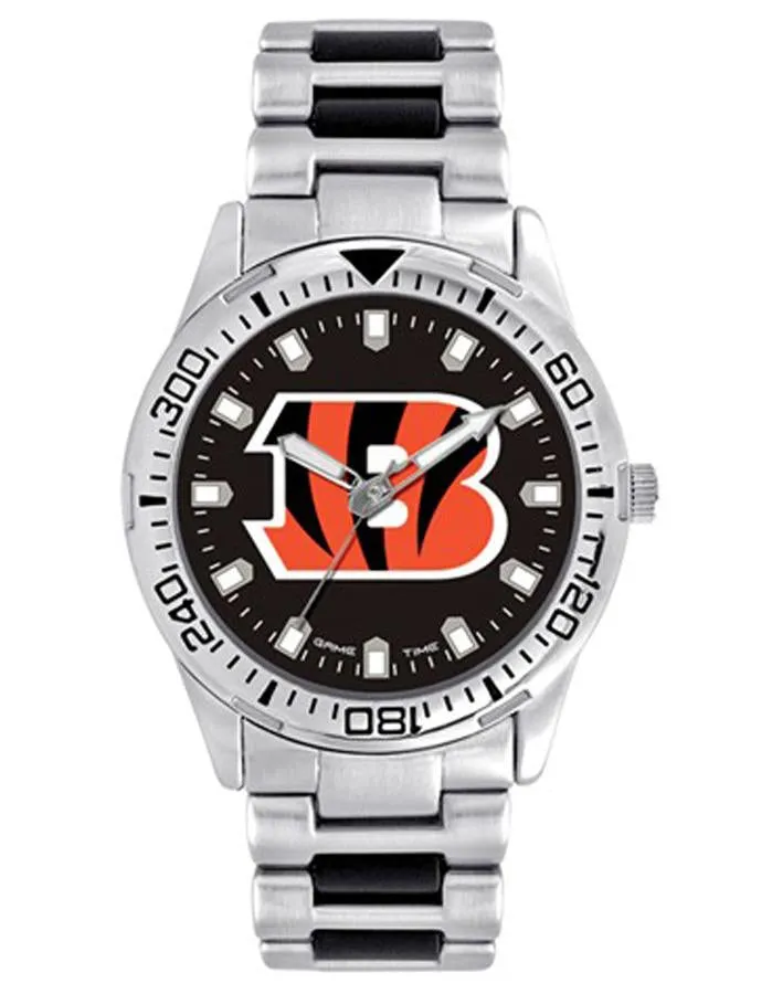 NFL Mens Cincinnati Bengels Heavy Hitter Watch - Bracelet Strap - Color Logo