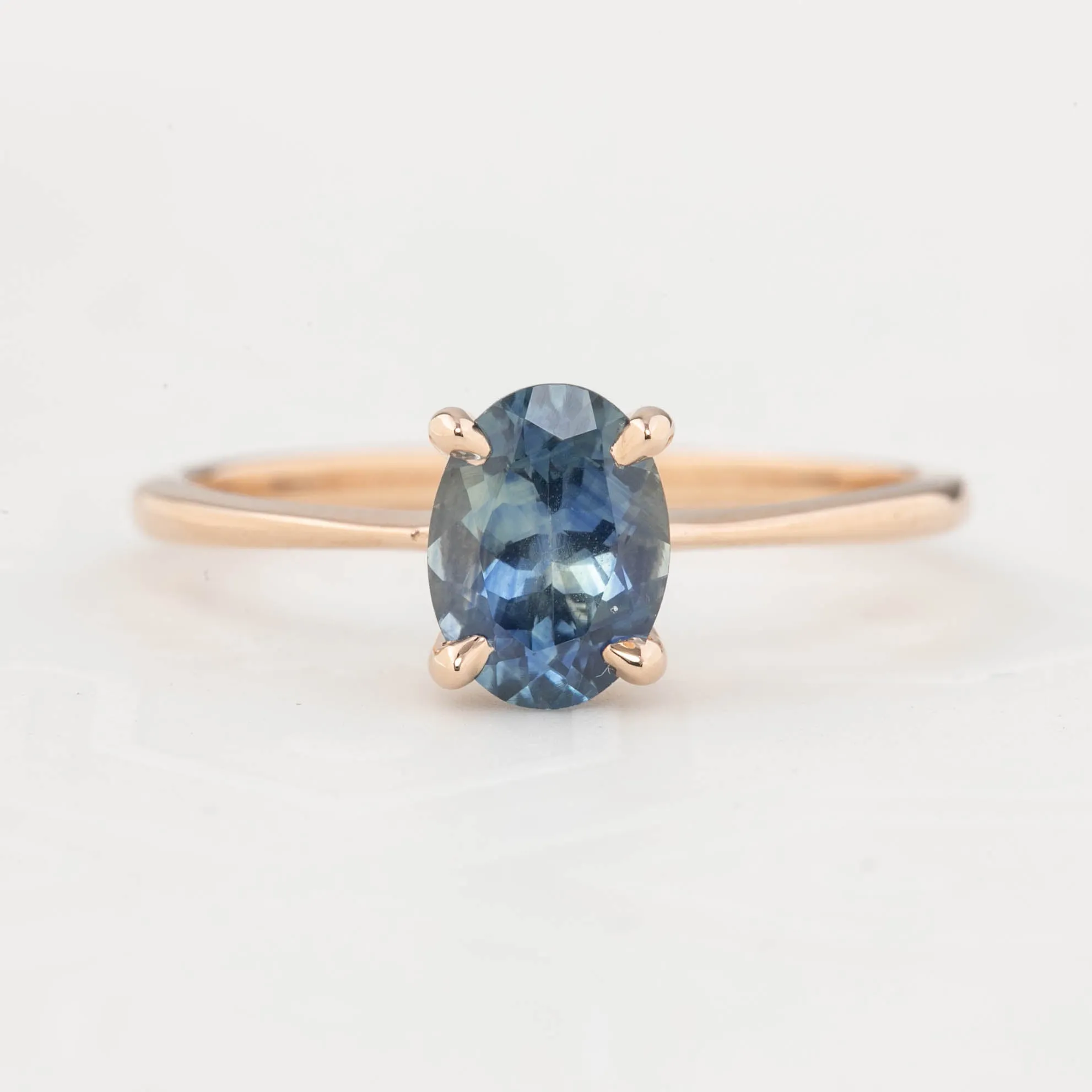 Nina Ring 1.30ct Blue Montana Sapphire, 14k Rose Gold (One of a kind)