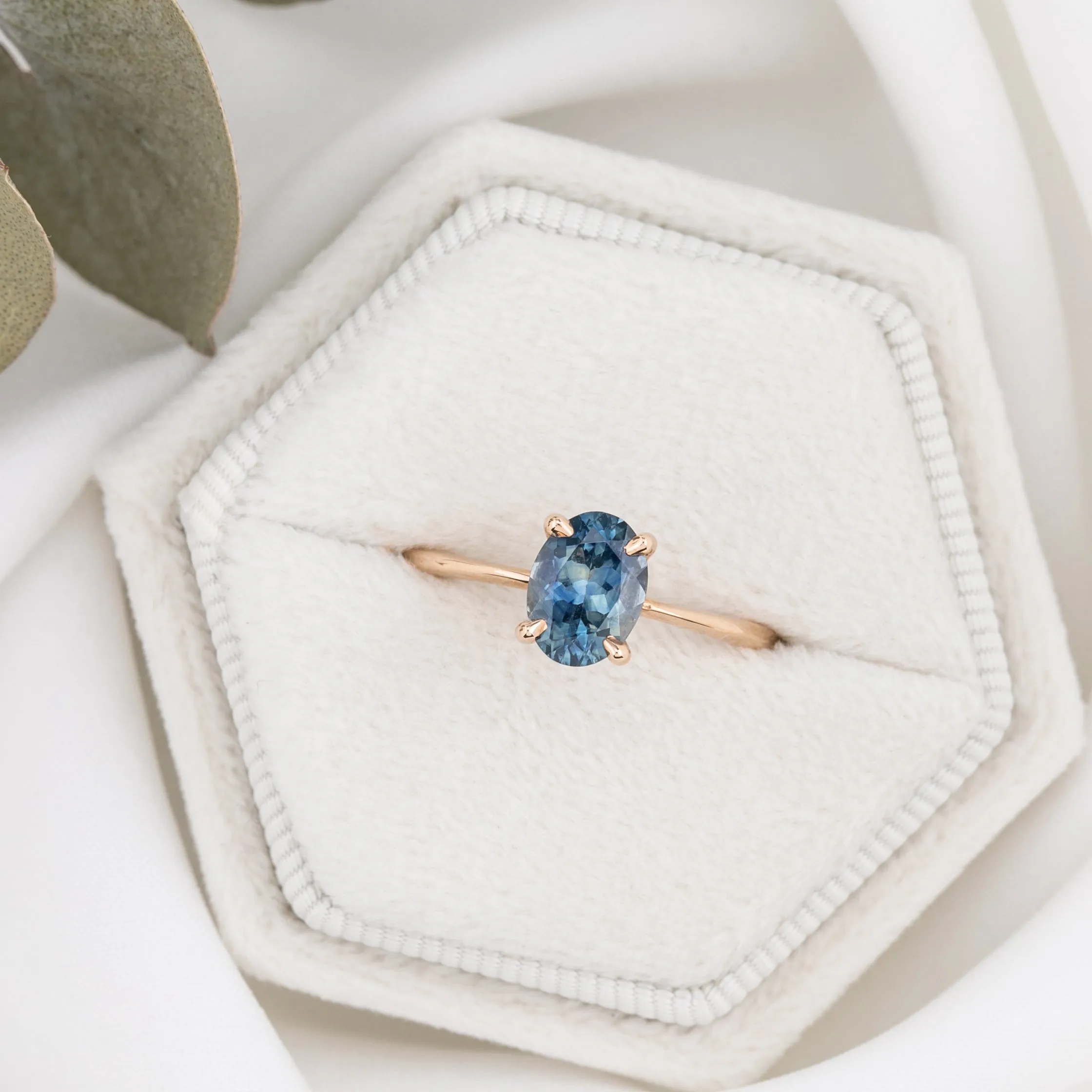 Nina Ring 1.30ct Blue Montana Sapphire, 14k Rose Gold (One of a kind)