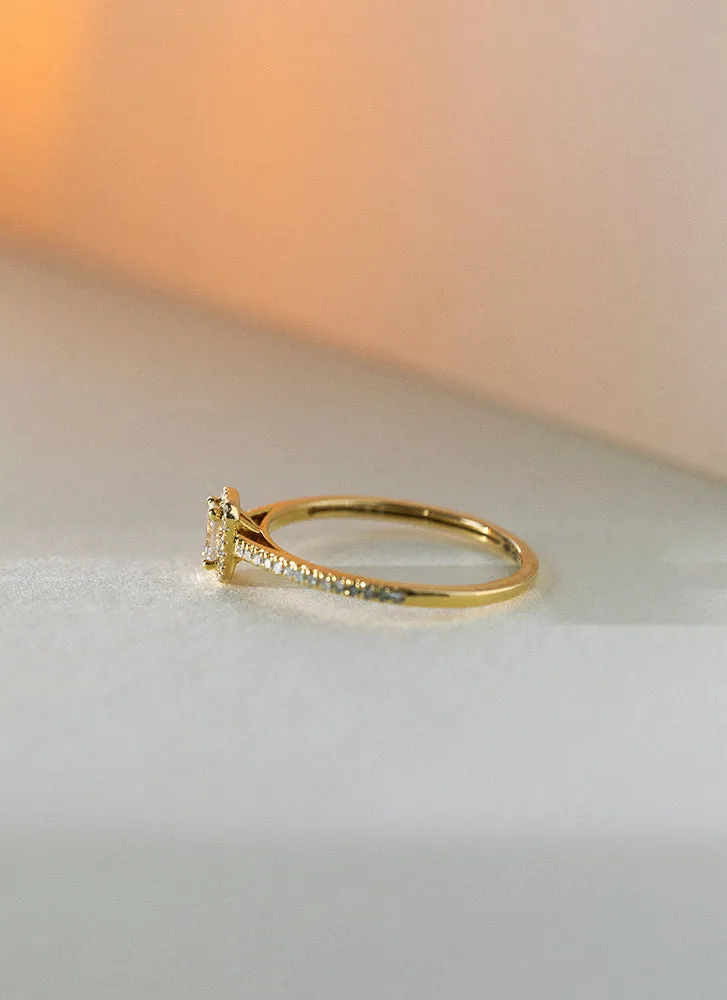 Nya halo diamond ring 14k gold