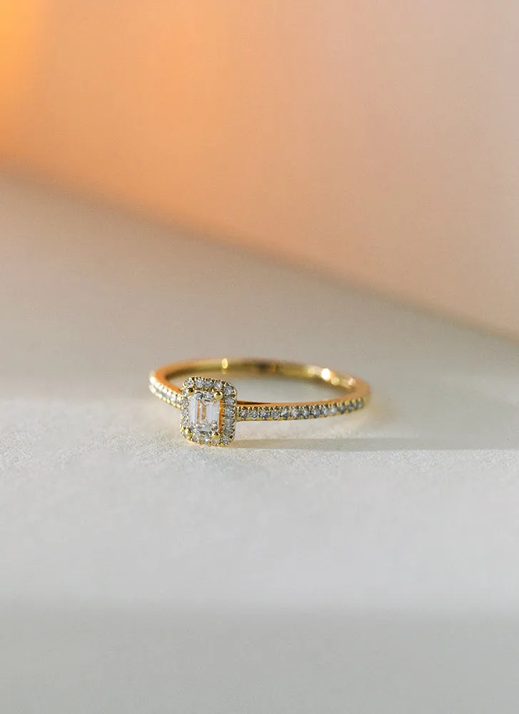 Nya halo diamond ring 14k gold