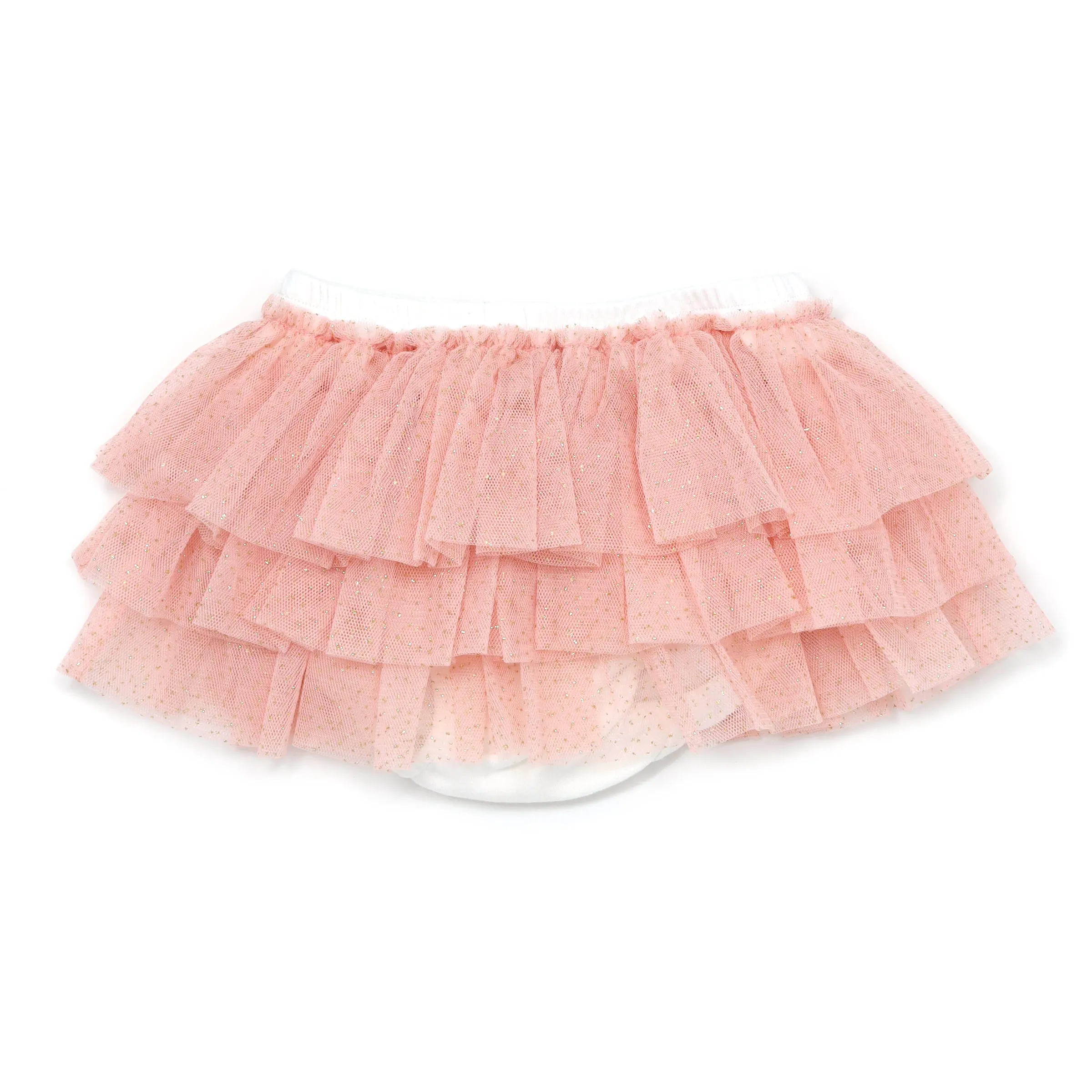 oh baby! Layered Frill Tutu Tushie - Pale Pink/Gold