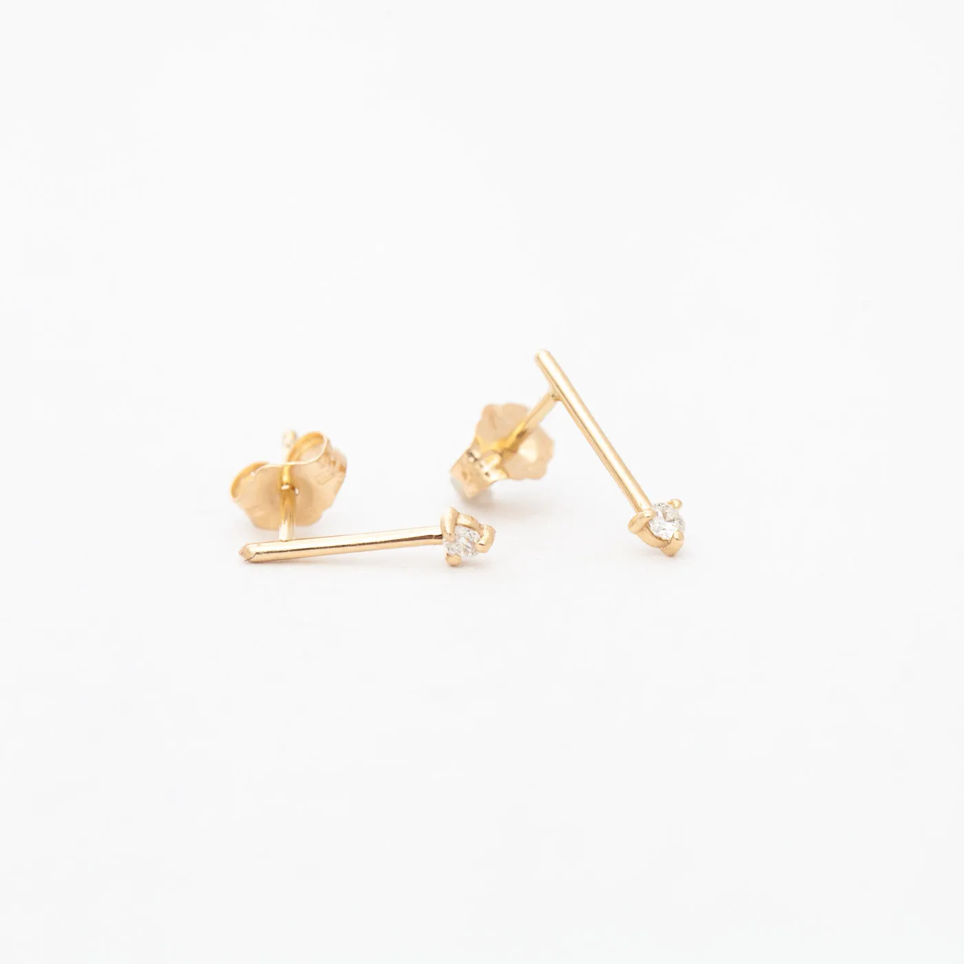 One Step Bar Diamond Earrings