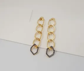 Origami Skinny 5 Link no.5  Diamond Earrings