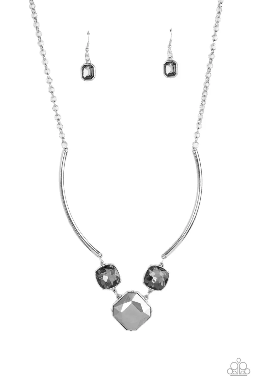 Paparazzi Divine IRIDESCENCE Silver Necklace & Earring Set