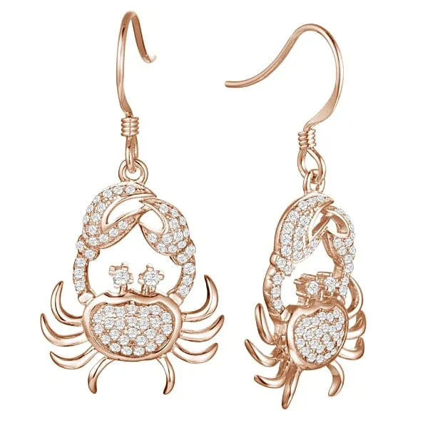 Pavé Crab Hook Earrings