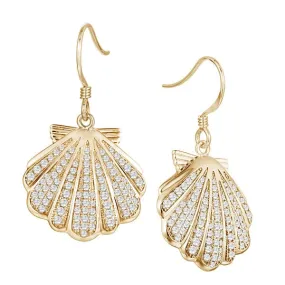 Pavé Sunrise Shell Earrings