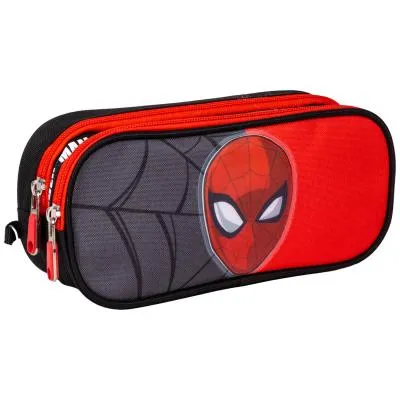 Penar cu 2 compartimente, Spiderman, rosu/negru, unisex