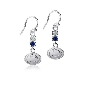 Penn State University Crystal Dangle Earrings - Silver