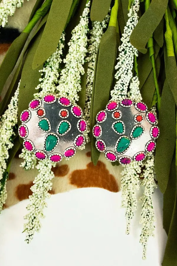 Pink cactus earrings