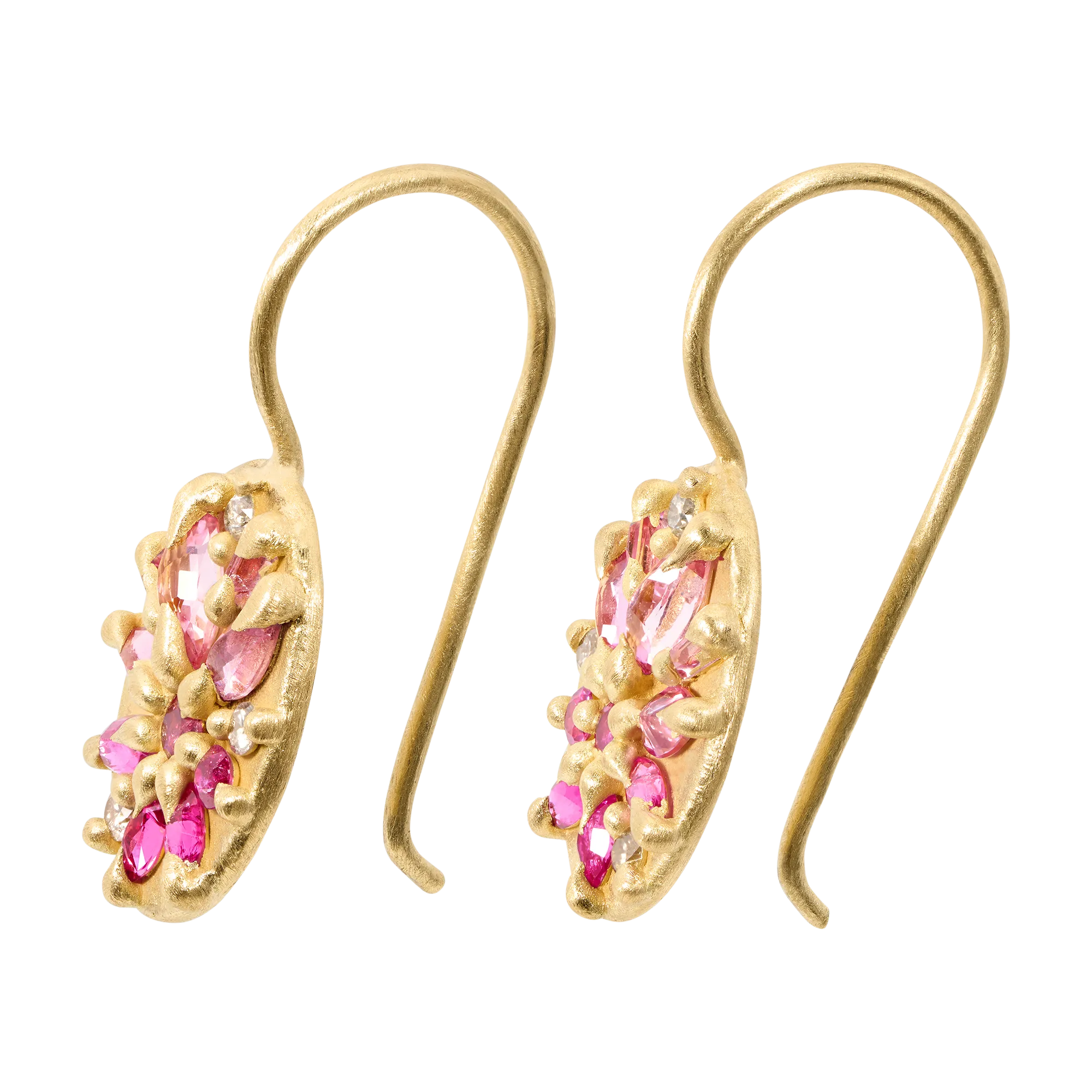 Pink Lotus Hook Earrings - Made to Order