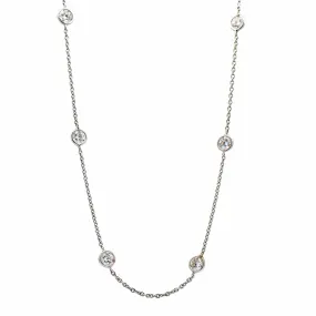 Platinum Diamonds By The Yard Necklace