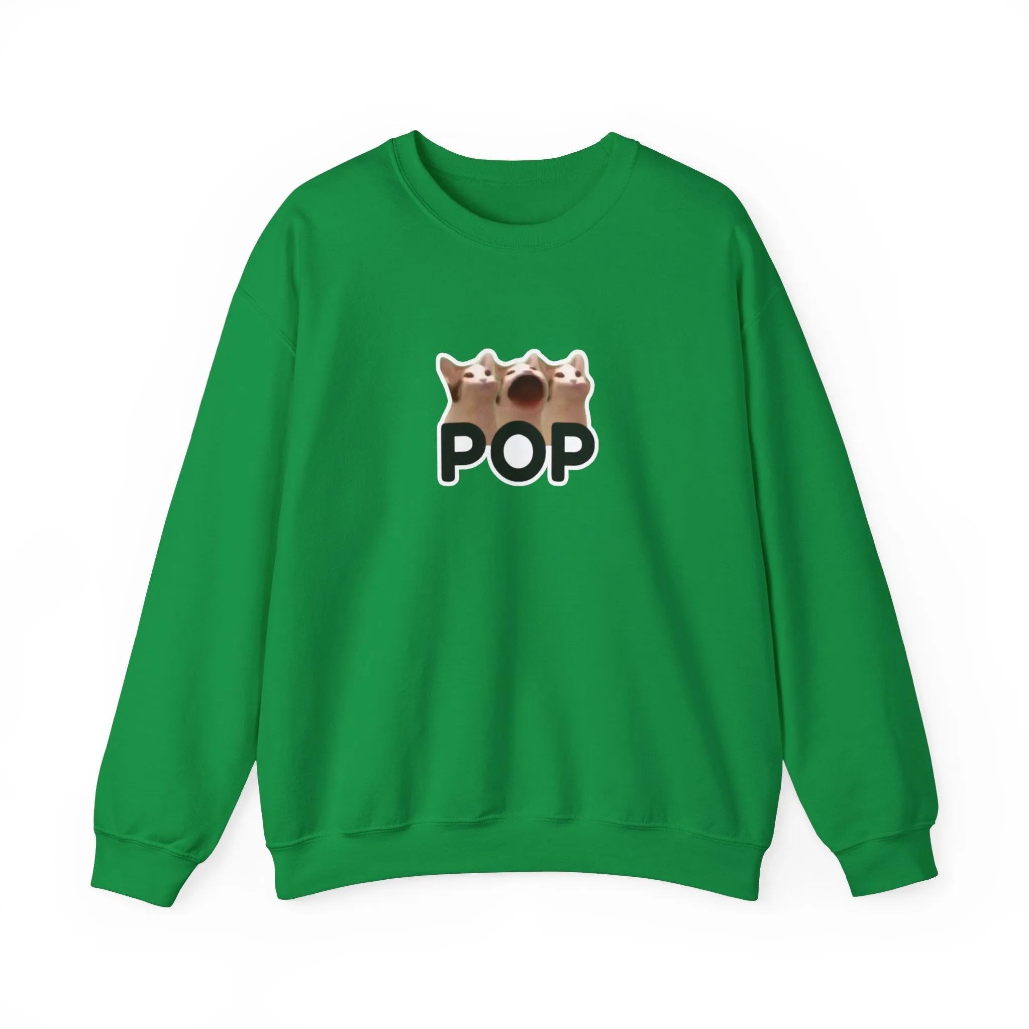 Pop Cat Meme Unisex Heavy Blend Crewneck Sweatshirt