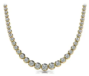 RAIN 10 Carat Diamond Rivera Graduated Necklace in 18K Yellow Gold 4 Prong Low Base Basket  G Color SI1 Clarity BY MIKE NEKTA