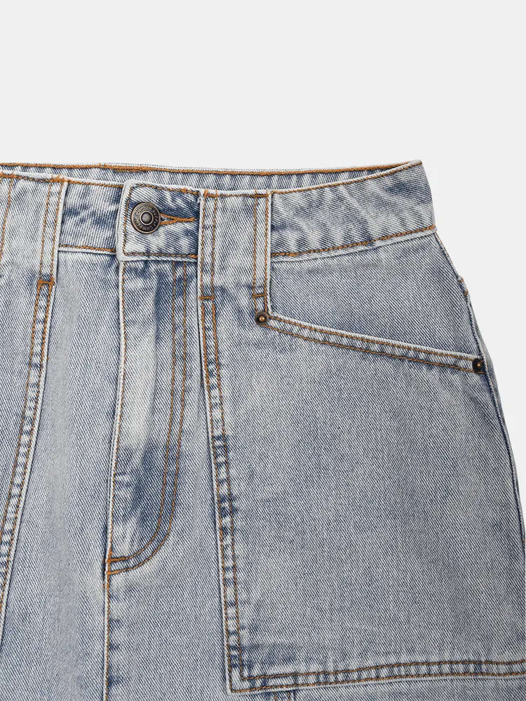 Rhythm Runaway Bay Denim Skirt - Light Wash