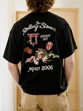 Rolling Stones Japan 2006 Black Thrifted Distressed Tee