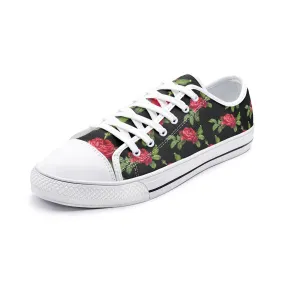 Rose Print Unisex Low Top Canvas Shoes