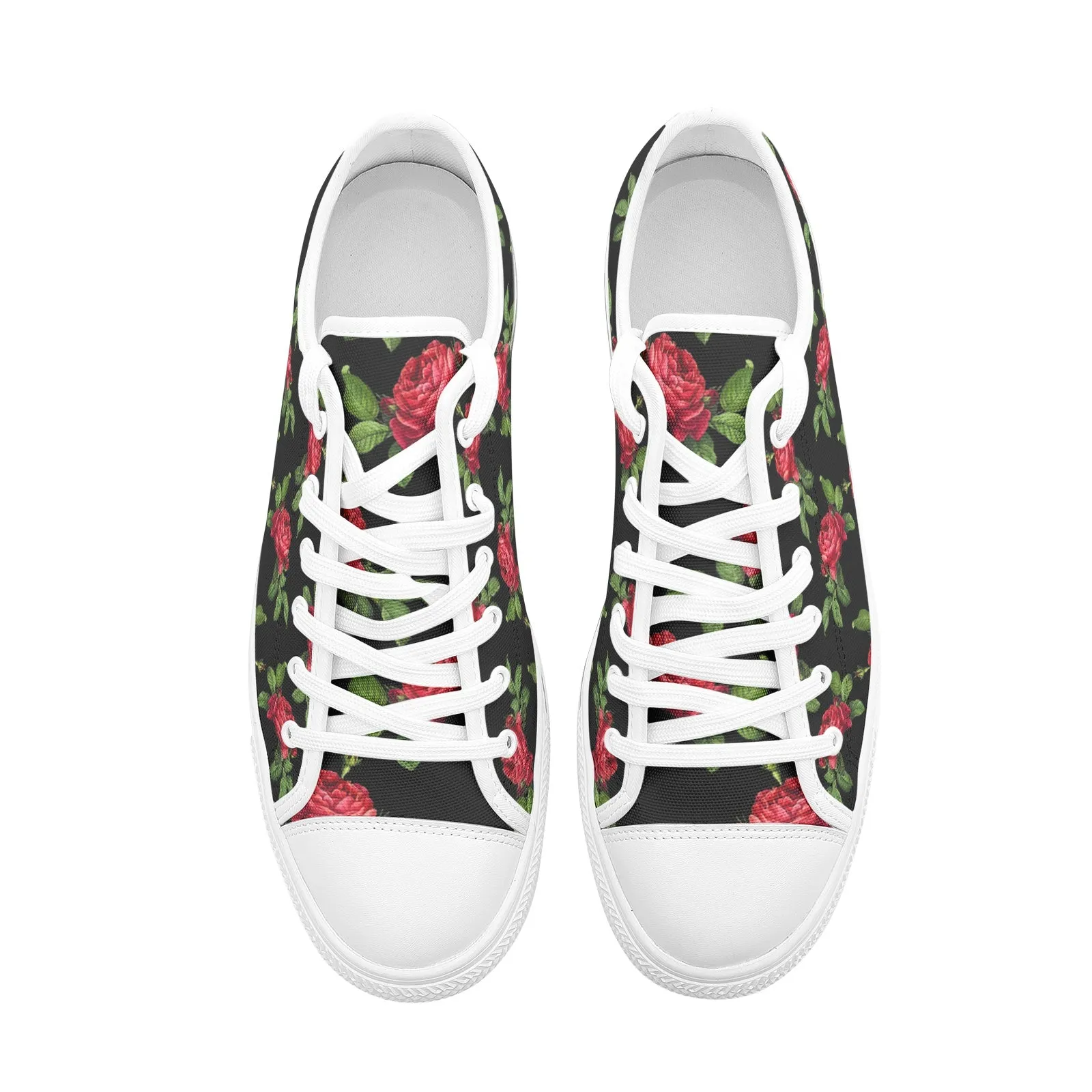 Rose Print Unisex Low Top Canvas Shoes