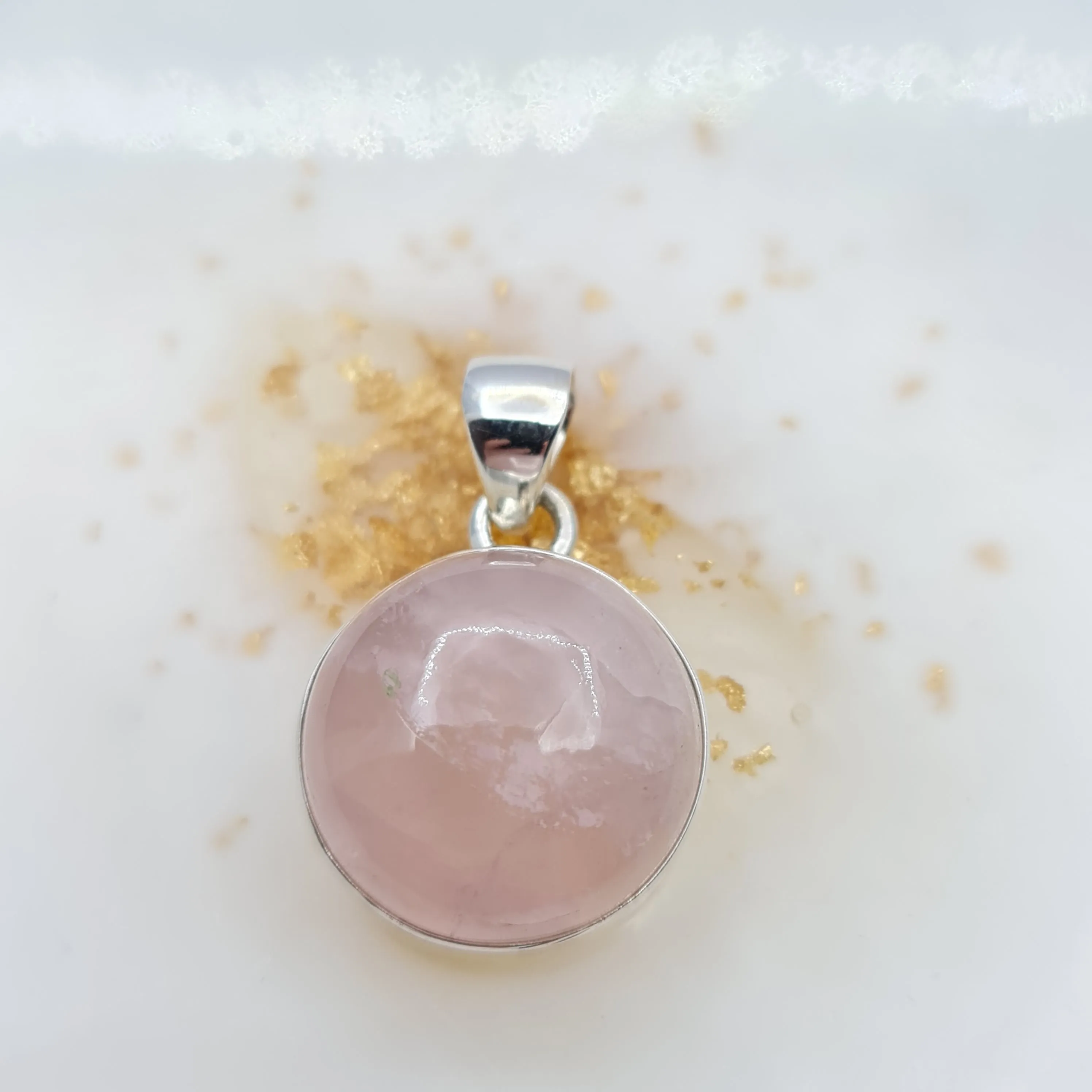 Rose Quartz round Stone pendant