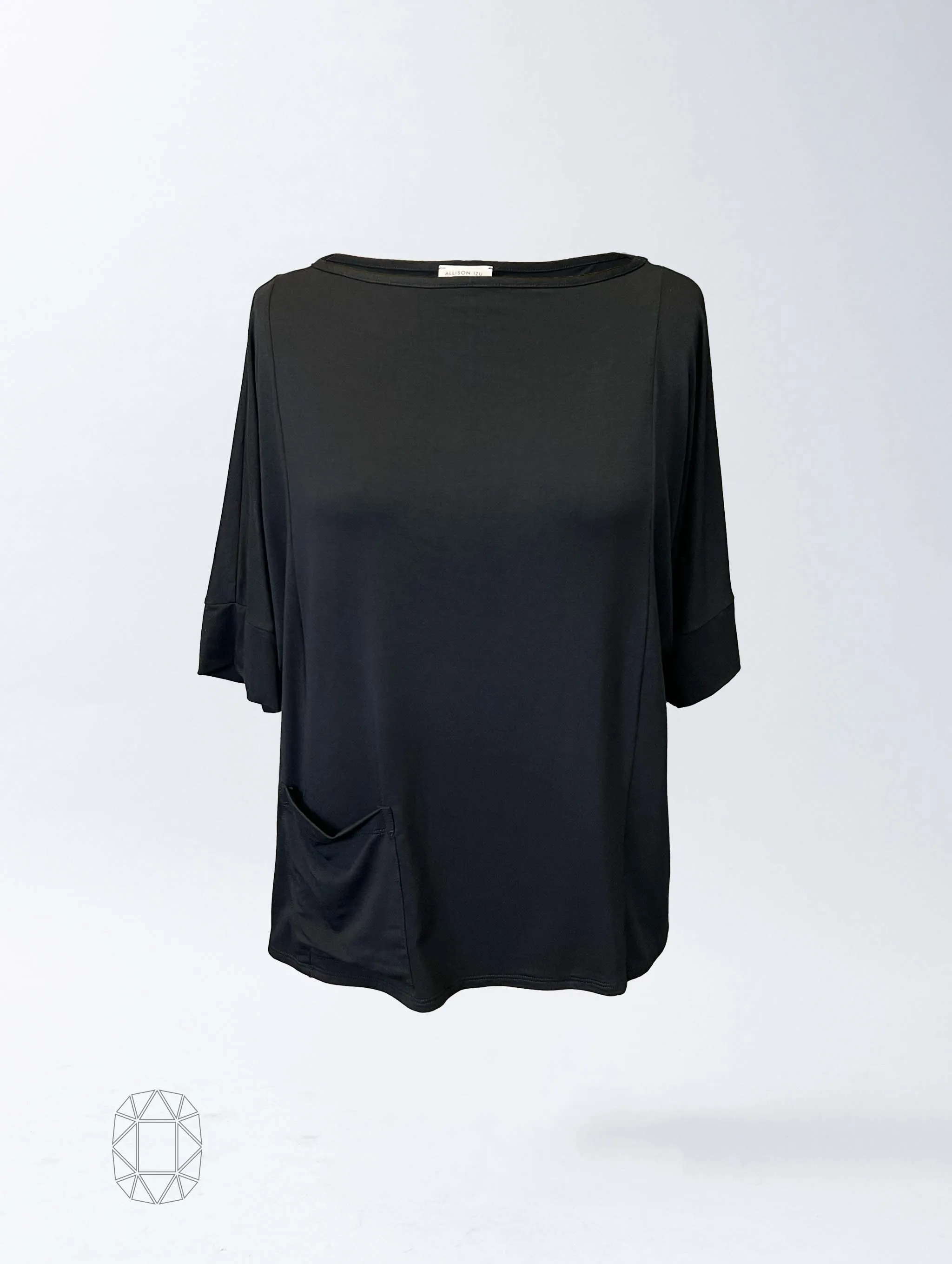 Sami Top - Black Rayon Jersey