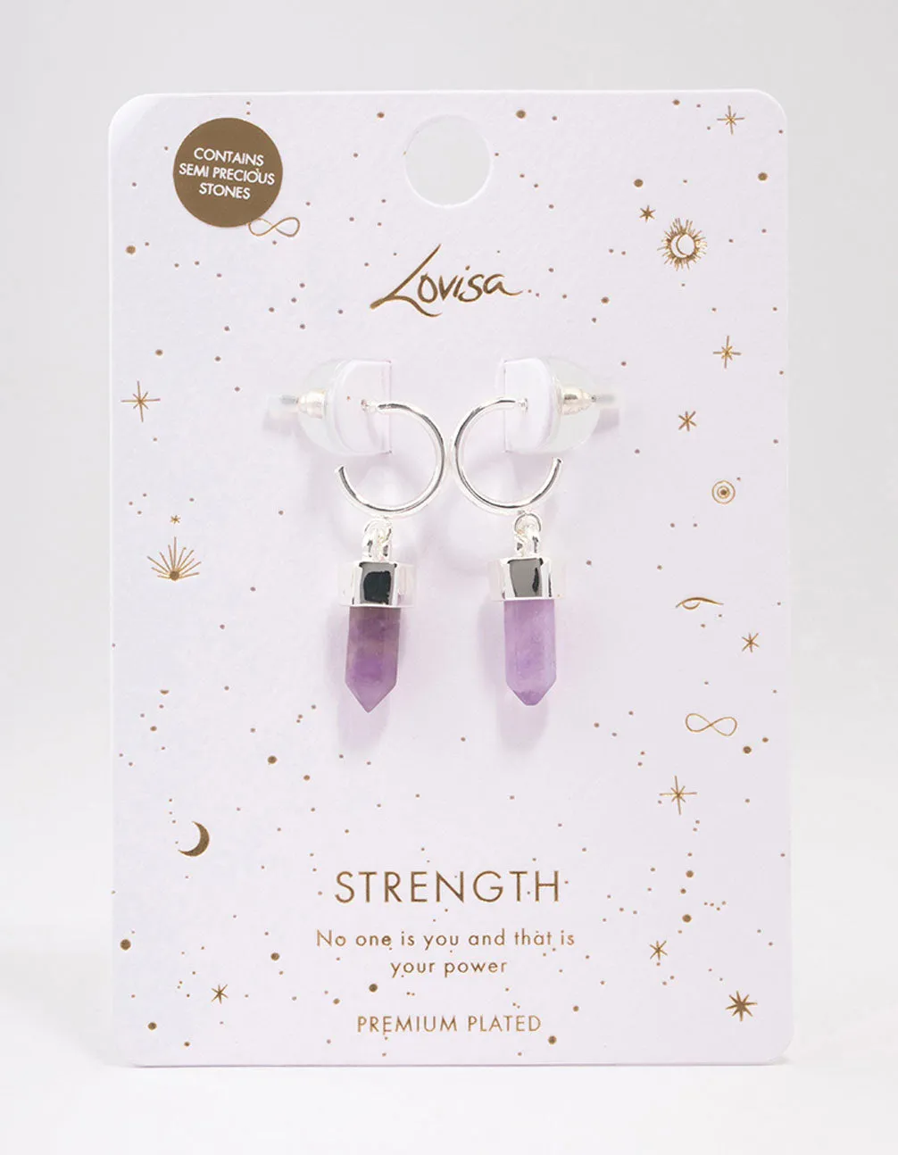 Silver Plated Amethyst Drop Earrings