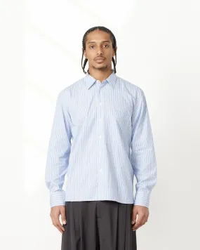 Square Pocket Stripe Shirt in Blue/Navy