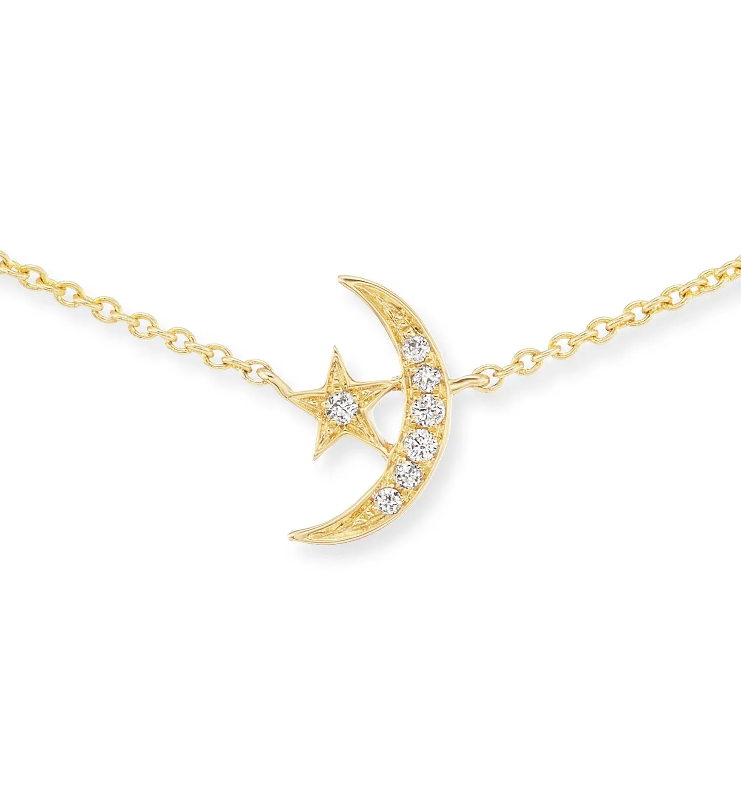 Star and Moon Air Charm Necklace