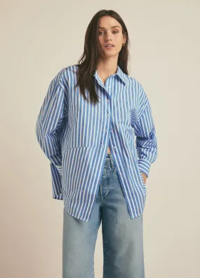 The Door's Always Open Ex Boyfriend Top - Azure Stripe