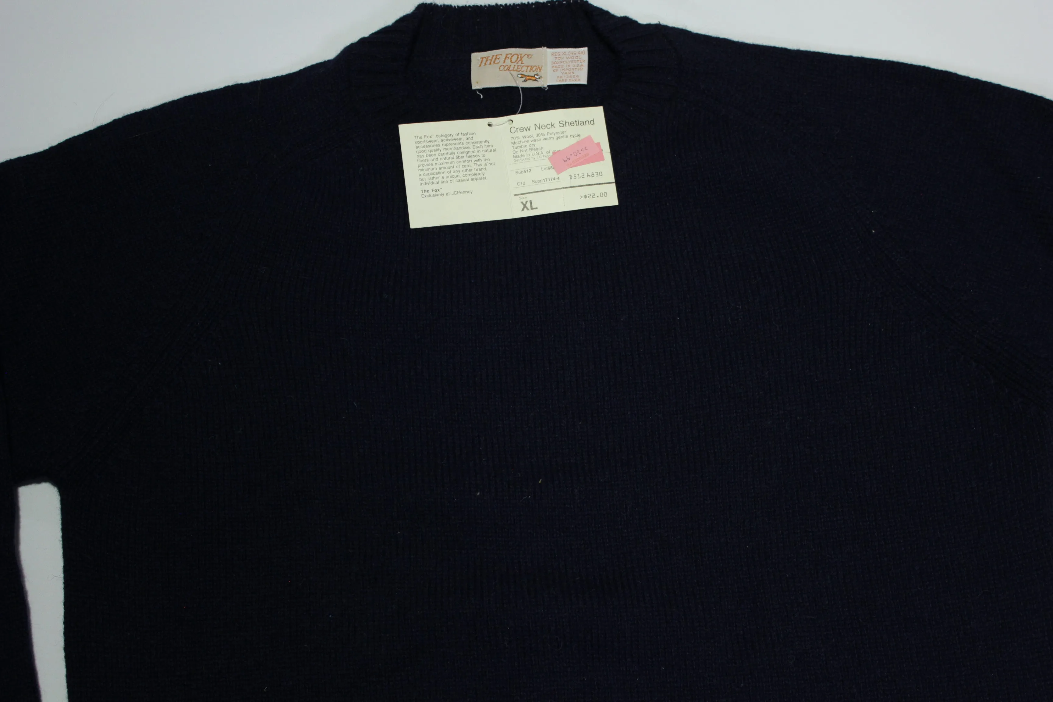 The Fox Collection JCPenney Vintage 1980's Deadstock NWT Fireplace Striped Wool Sweater