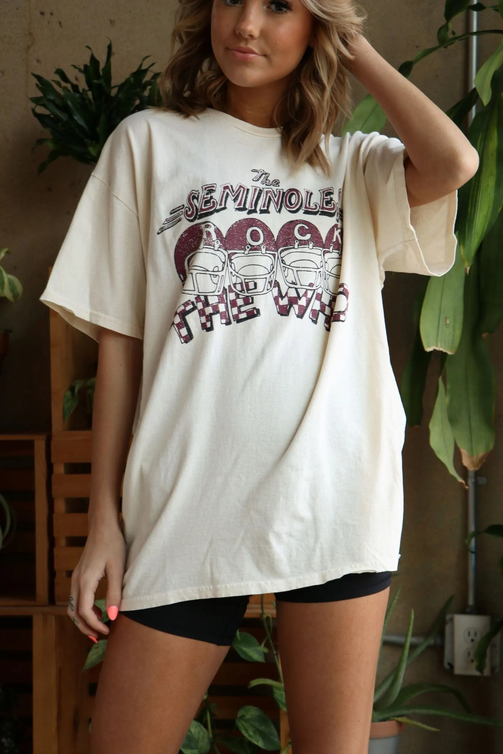 The Who Seminoles Rock Off White Thrifted Tee