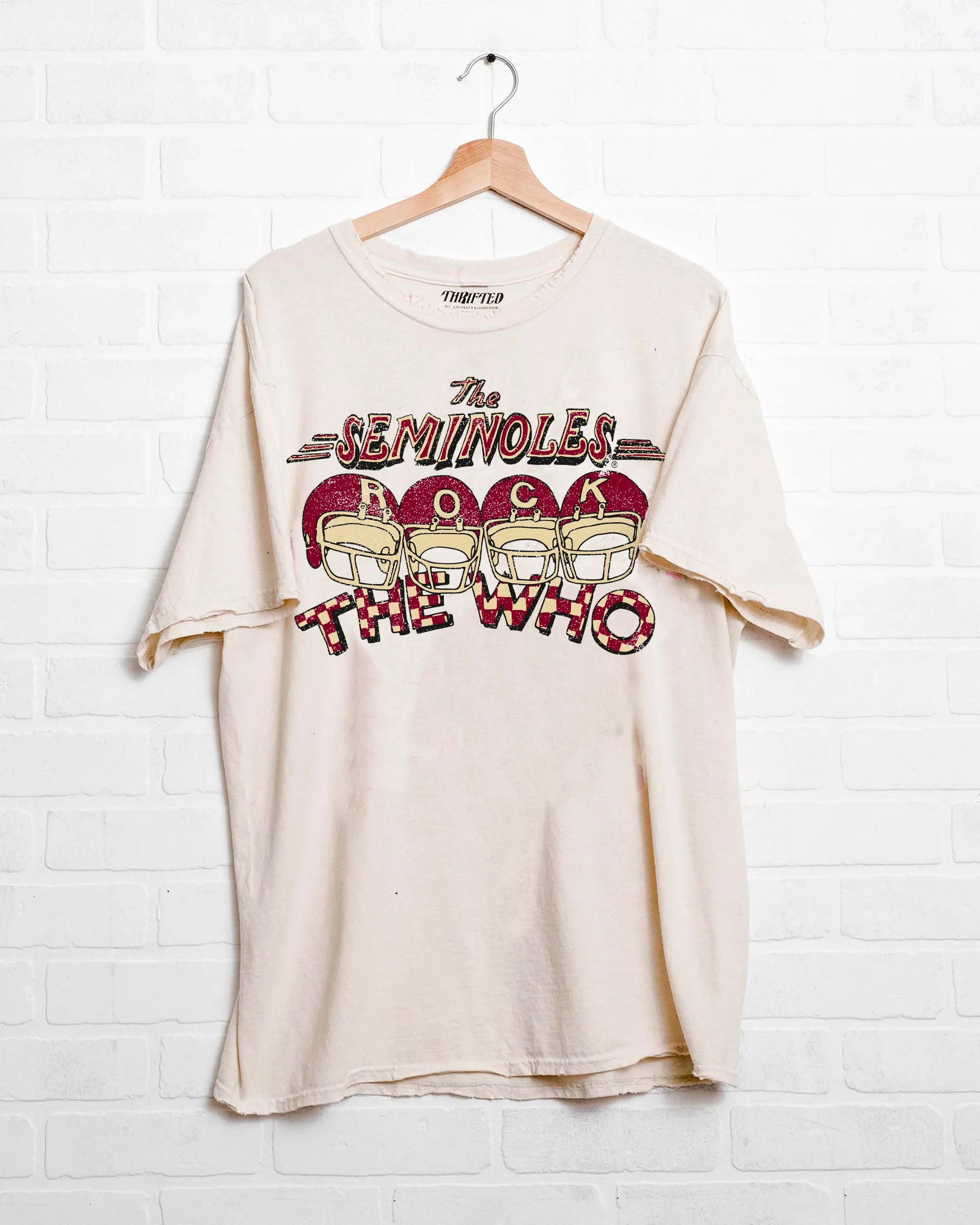 The Who Seminoles Rock Off White Thrifted Tee