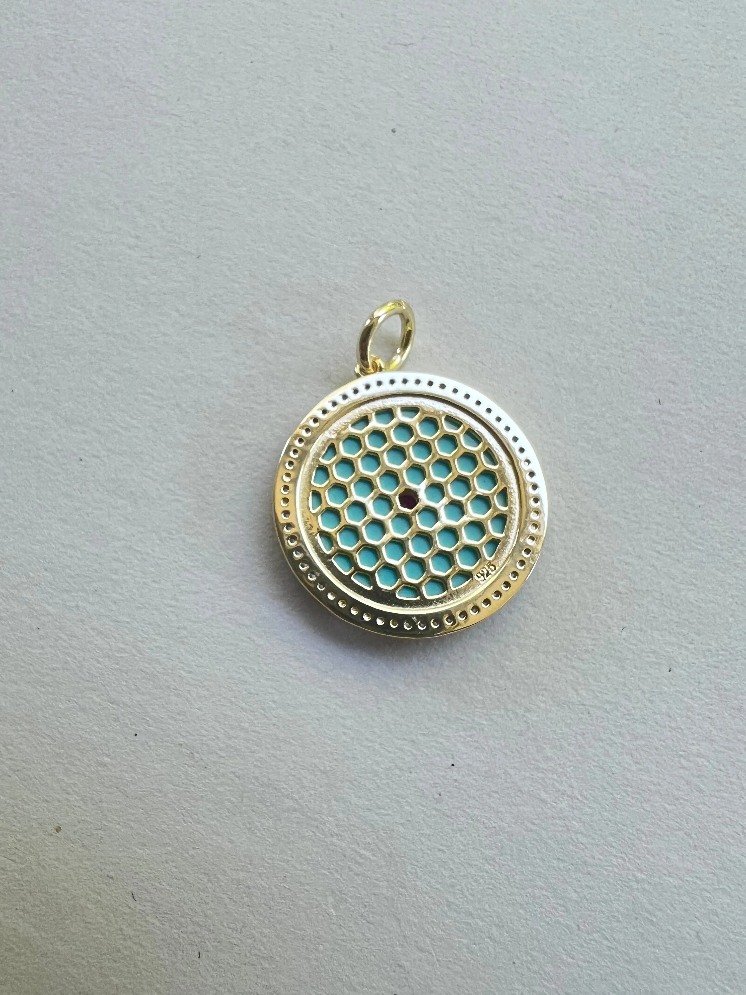 Turquoise Enamel Pendant | Gisa