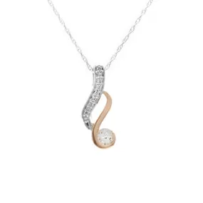 Two-Tone Diamond Swirl Pendant