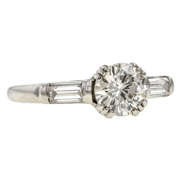 Vintage Diamond Engagement Ring, RBC 0.93ct.